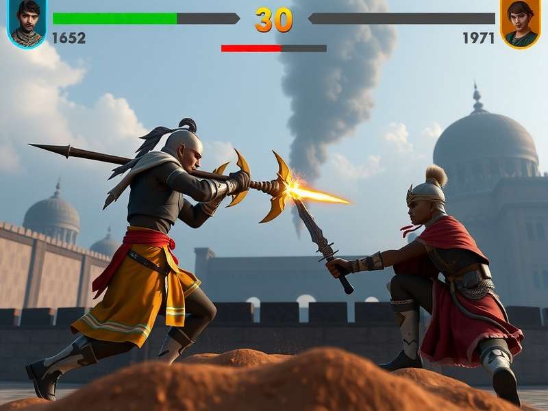 Valiant Mace Duel gameplay screenshot showing character combat